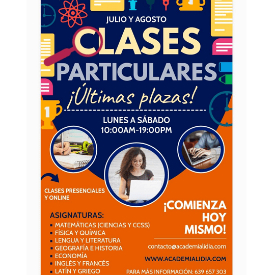 clases particulares julio y agosto