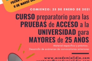 Curso Intensivo Pruebas Universidad Mayores 25 años