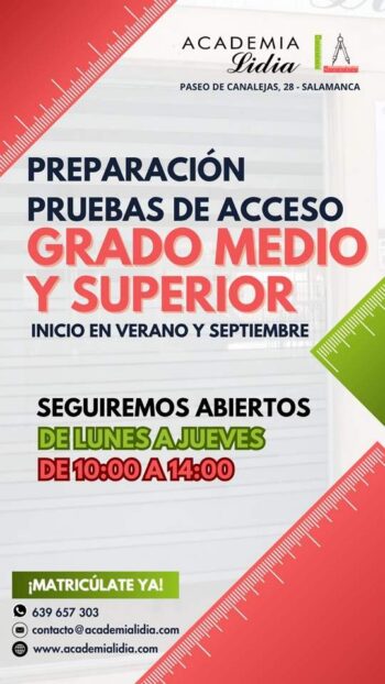 preparación pruebas grado medio y superior Salamanca