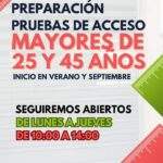 pruebas acceso 25 y 45 años Salamanca