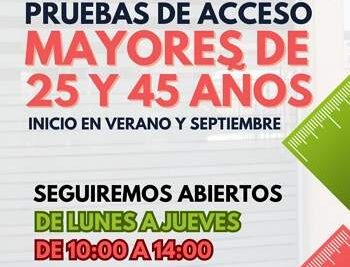 Preparación para Pruebas de Acceso a la Universidad para mayores de 25 y 45 años