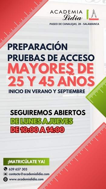 pruebas acceso 25 y 45 años Salamanca